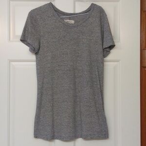 Current/Elliott Heathered Gray Striped Tee